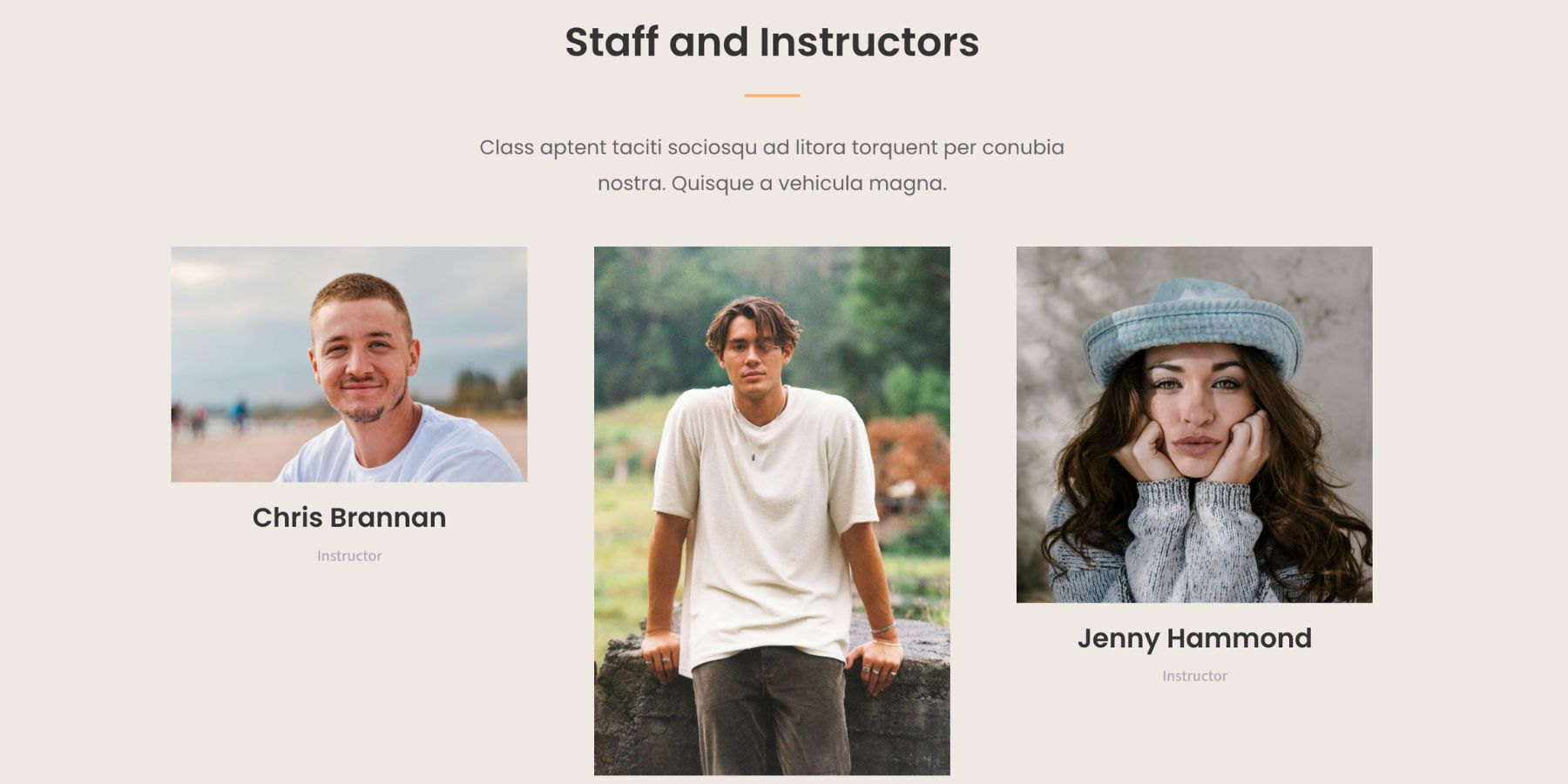Unequal team member images in a Divi 5 staff section