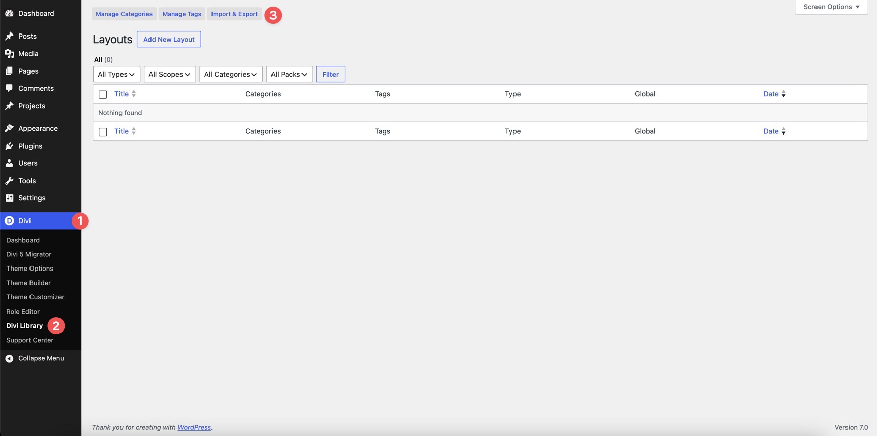 accessing the Divi Library
