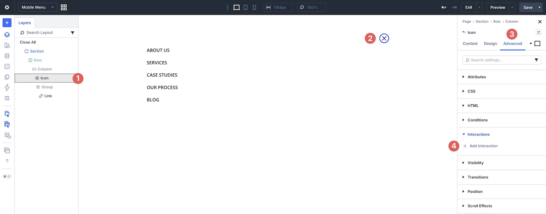 add Divi 5 interaction