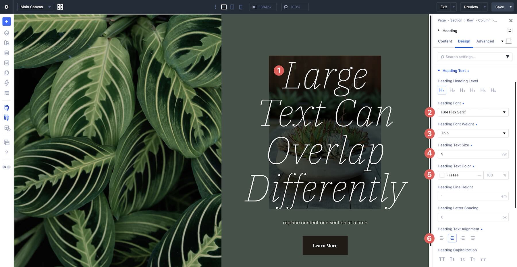 adjust text styles