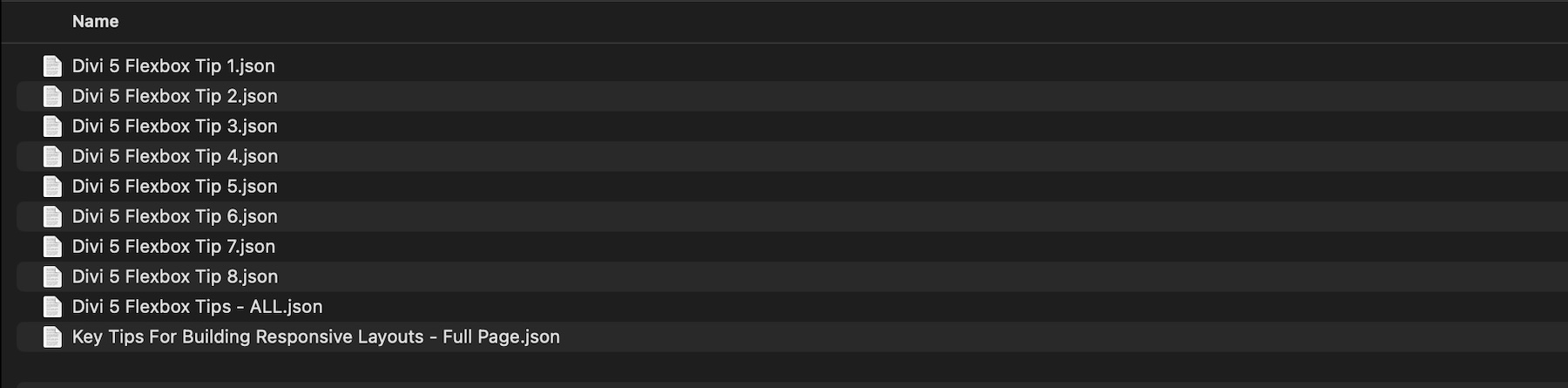 all JSON files