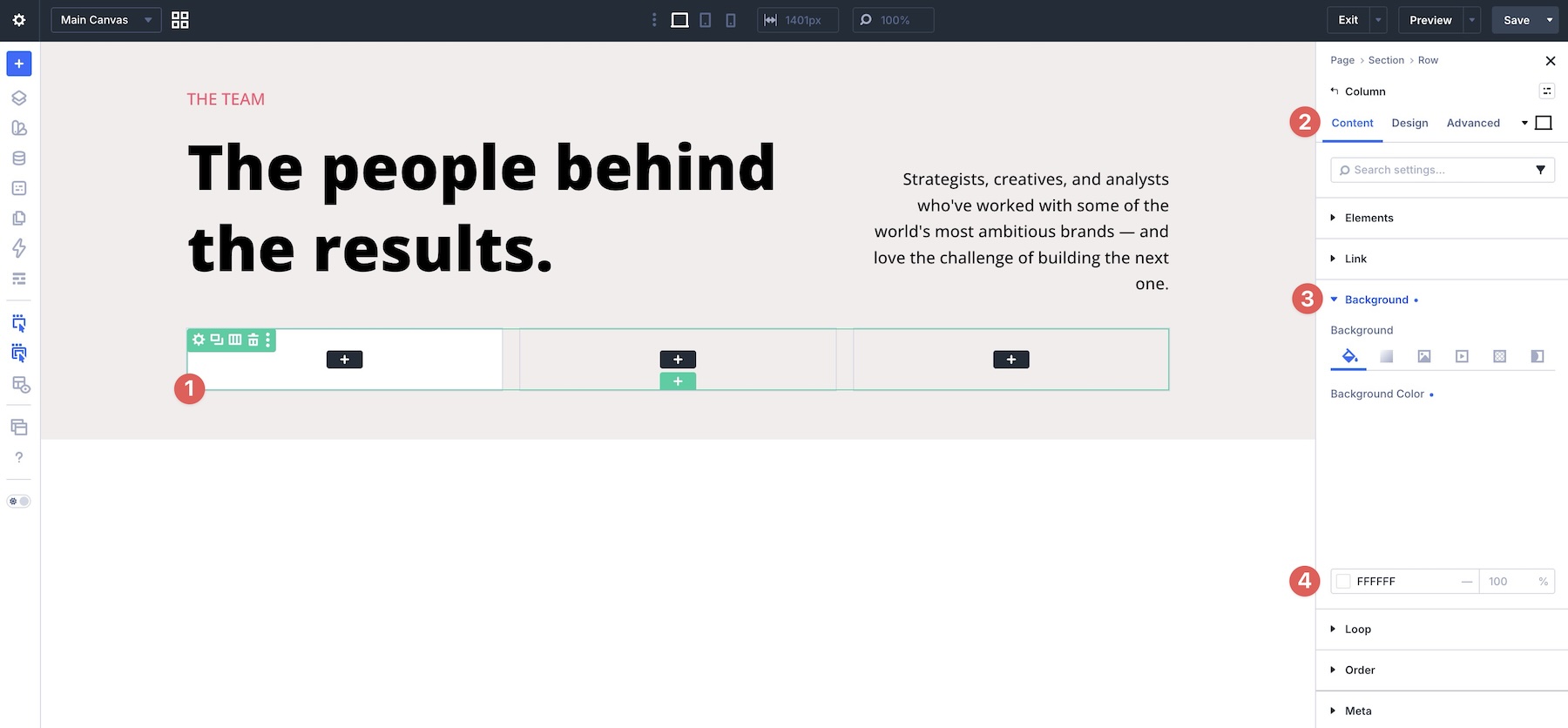 assign a background color in Divi 5