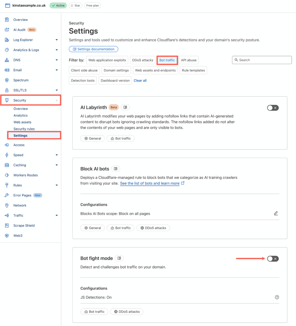 Cloudflare bot flight mode