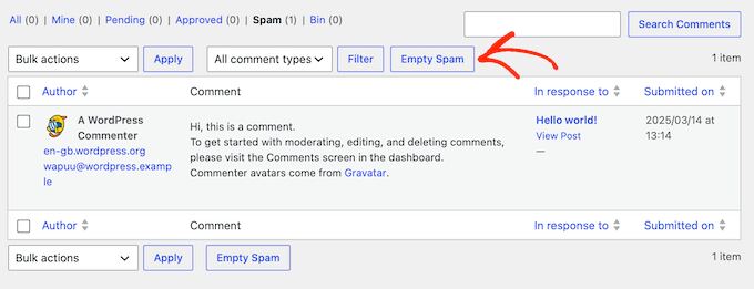 Bulk deleting spam comments on your website, blog, or online store 
