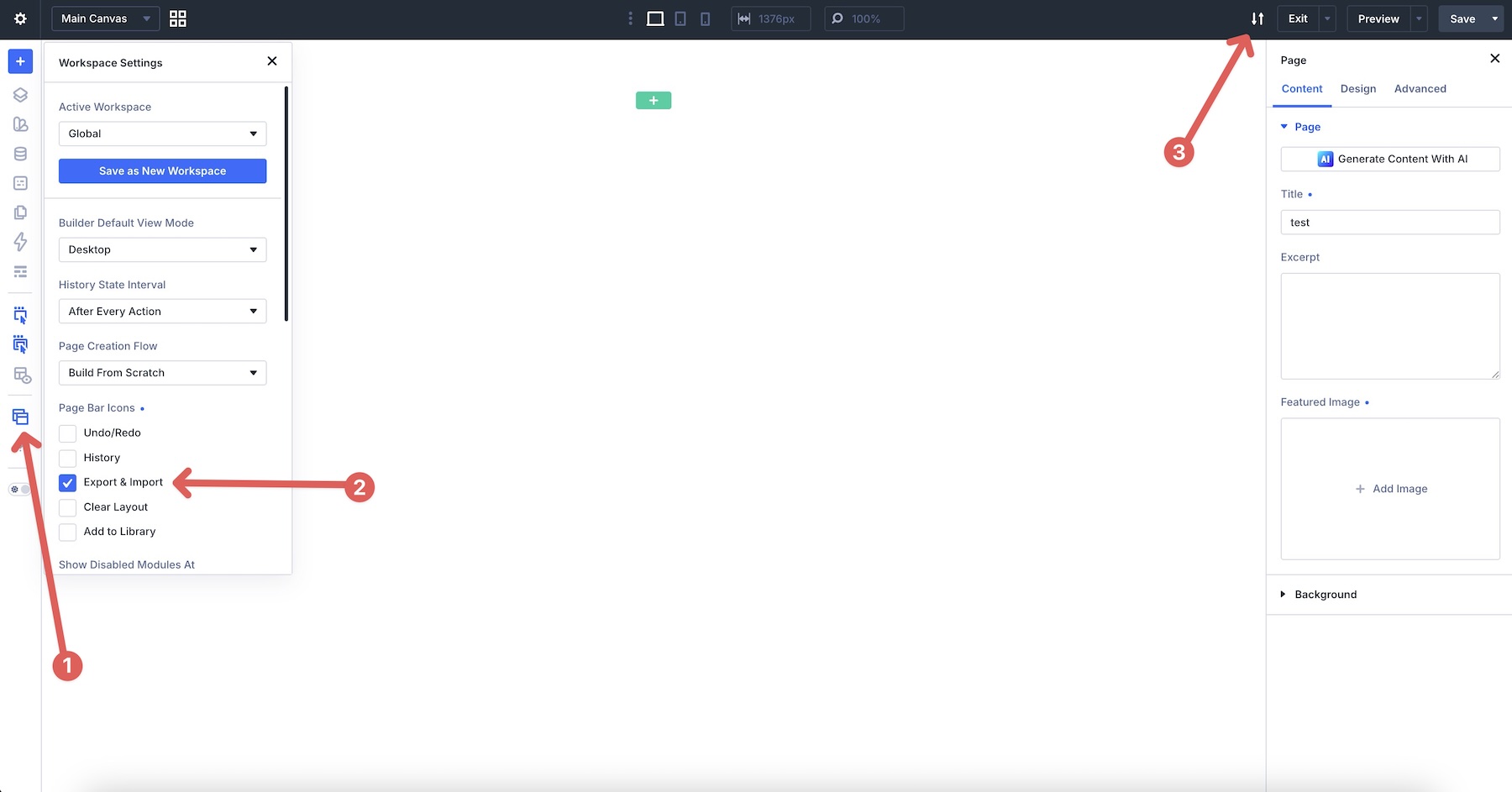 enable export and import