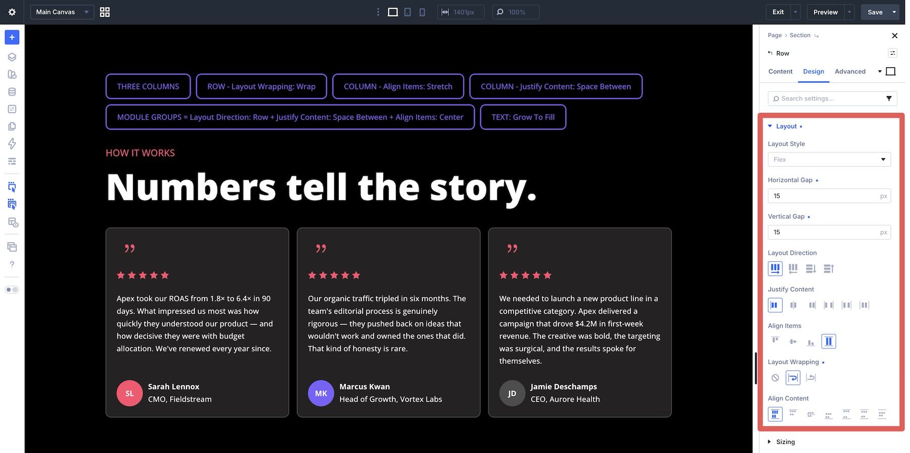 Divi 5 Flexbox Layout System