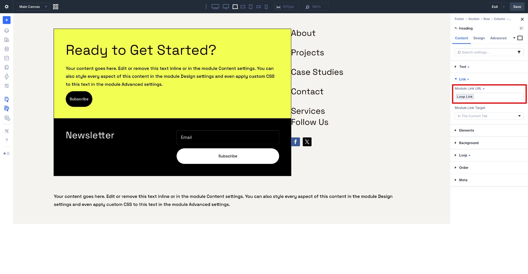 Using Loop Link for footer navigation items in Divi 5