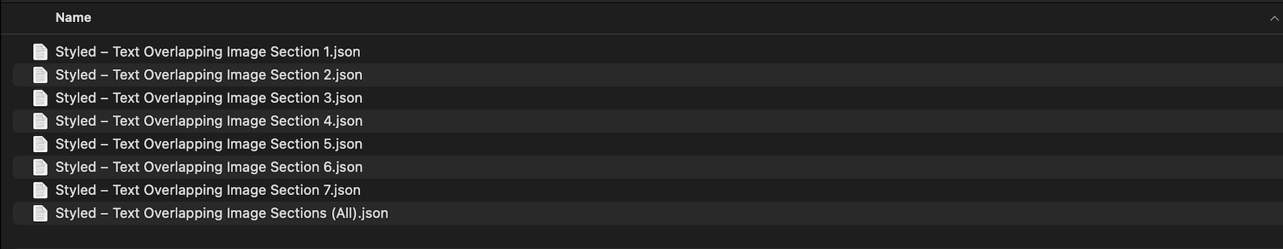 text overlapping JSON files