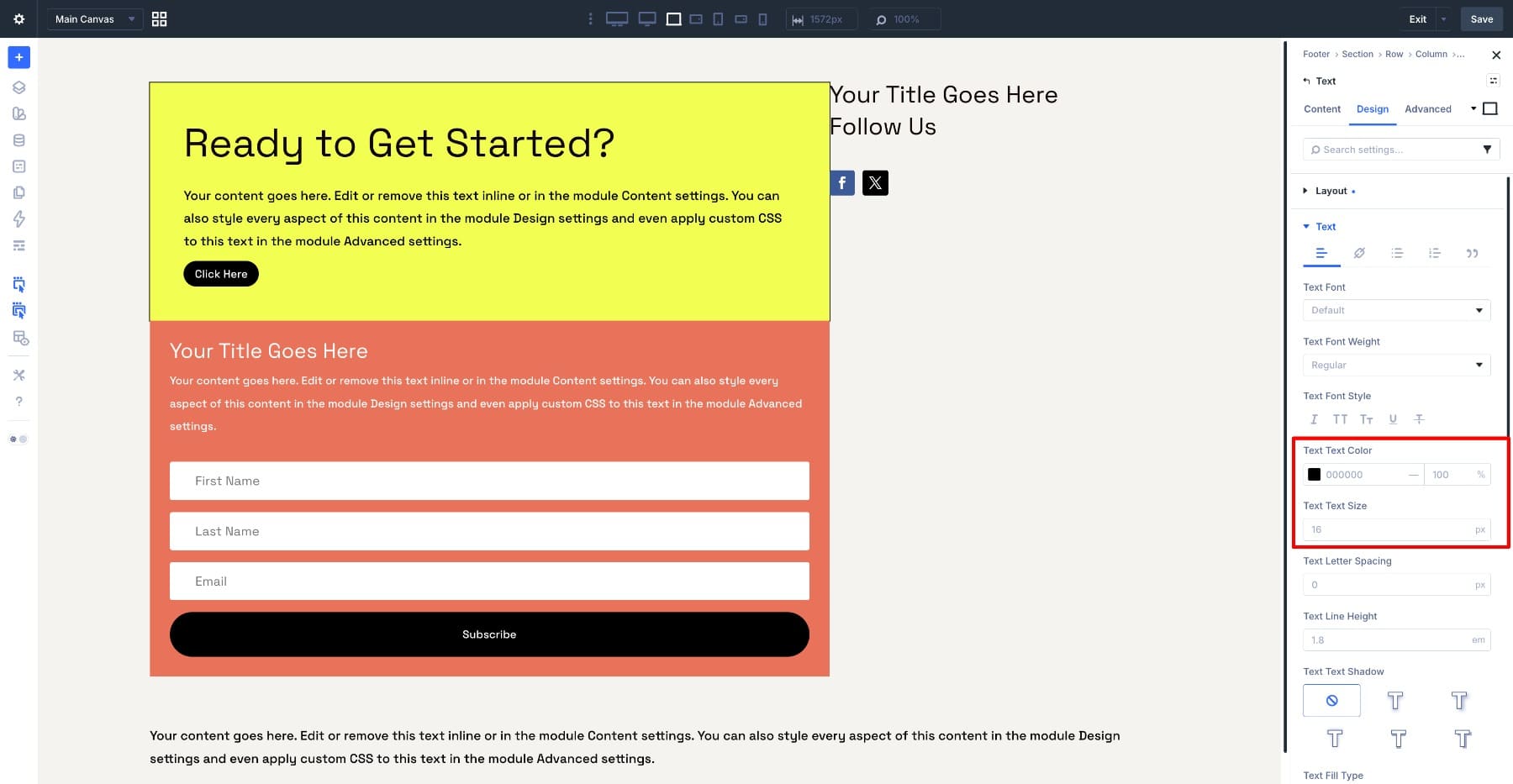 Styling the CTA text module in Divi 5