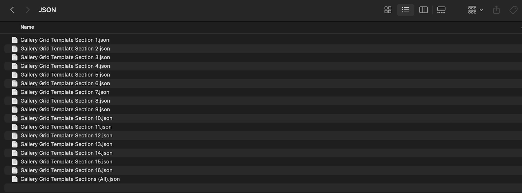 all JSON files