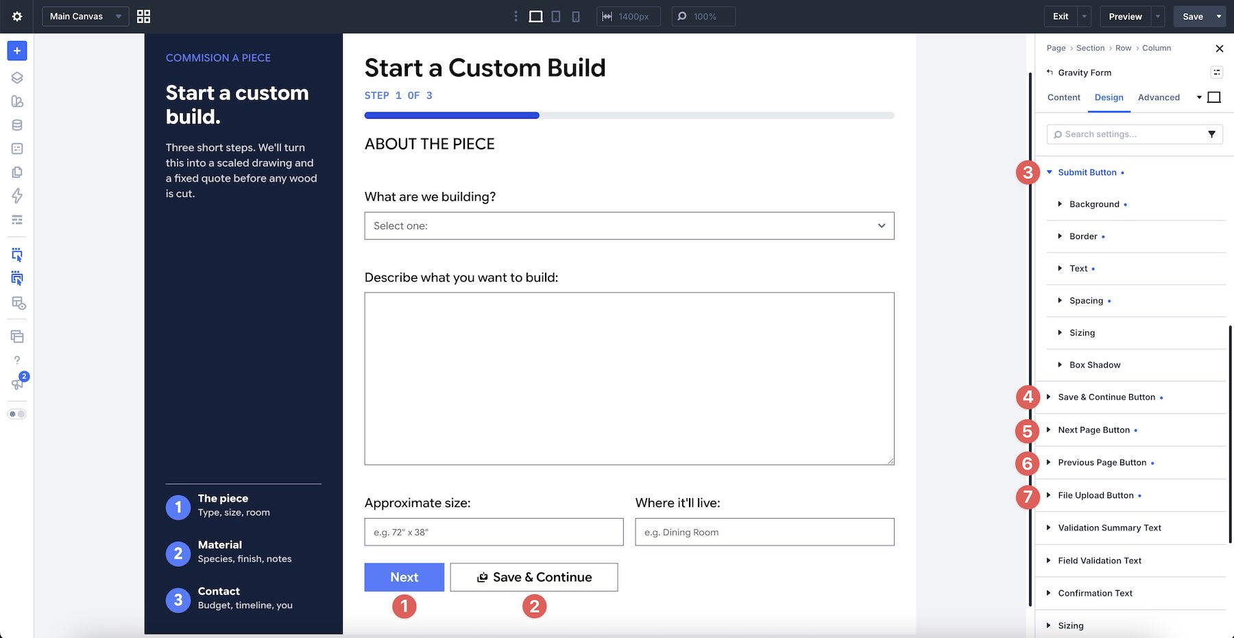 Gravity Forms Module button styles