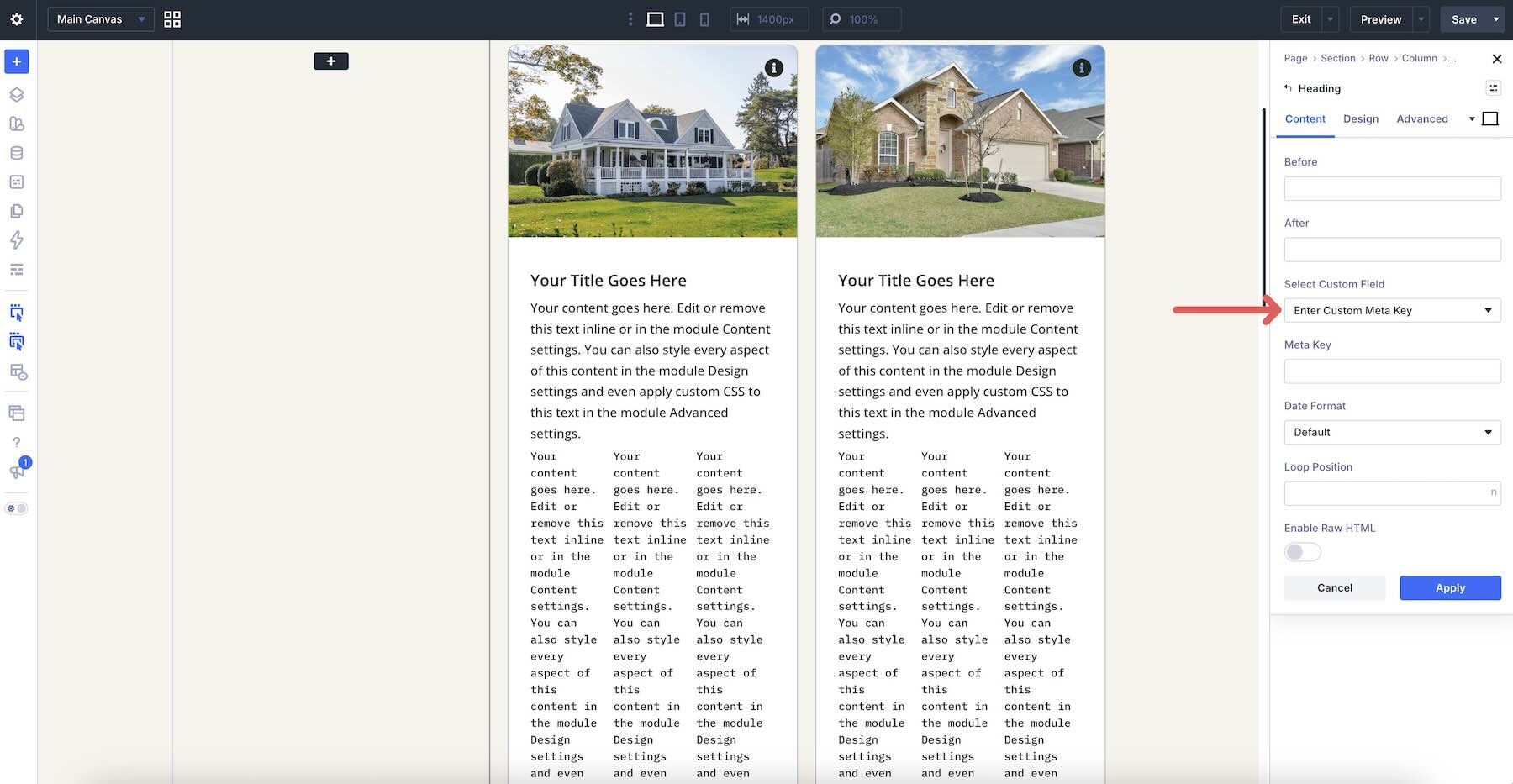 select custom field