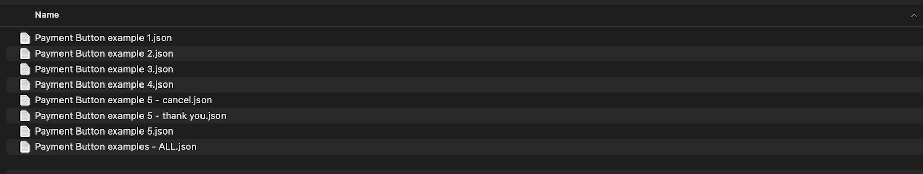 Payment Button example layout files